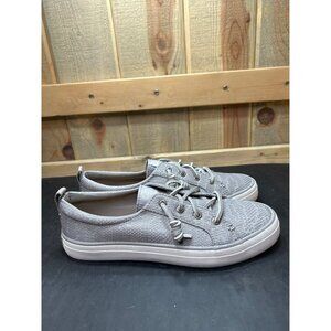 Sperry Womens Seacycled Canvas Sneakers Gray Size 8.5 Eco-Friendly Casual Shoes